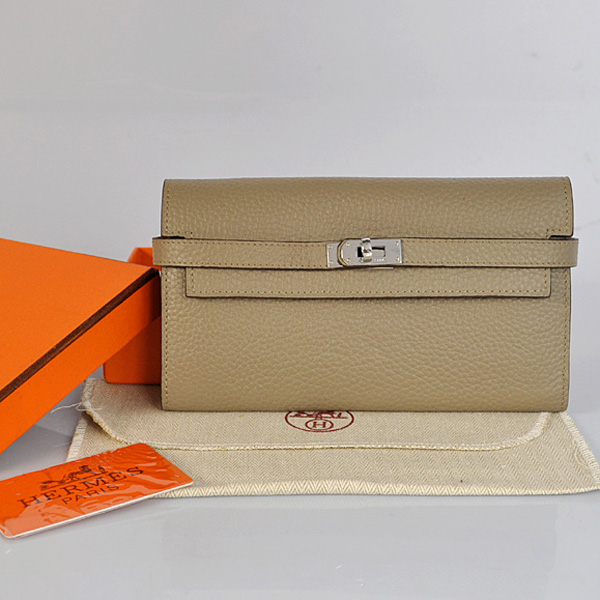 A708 Hermes Kelly del cuoio del raccoglitore clemence in Grigio Scuro